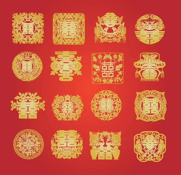 Oriental double symbole de bonheur — Image vectorielle