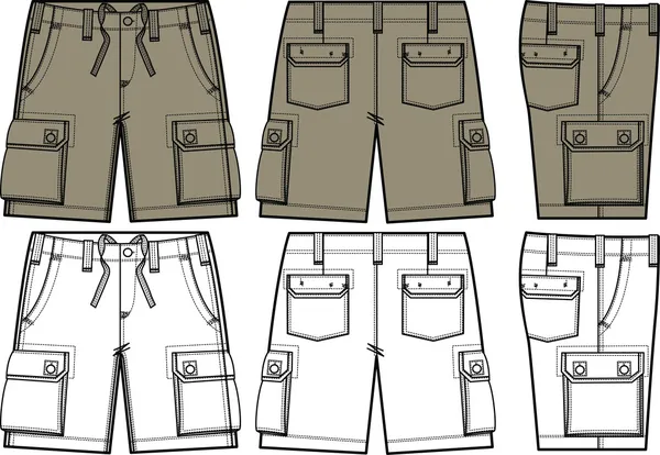 男子短裤在不同侧面图 — 图库矢量图片