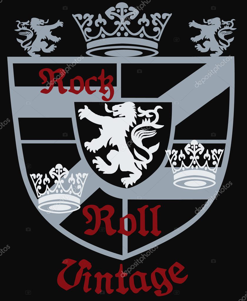 Heraldic royal emblem shield