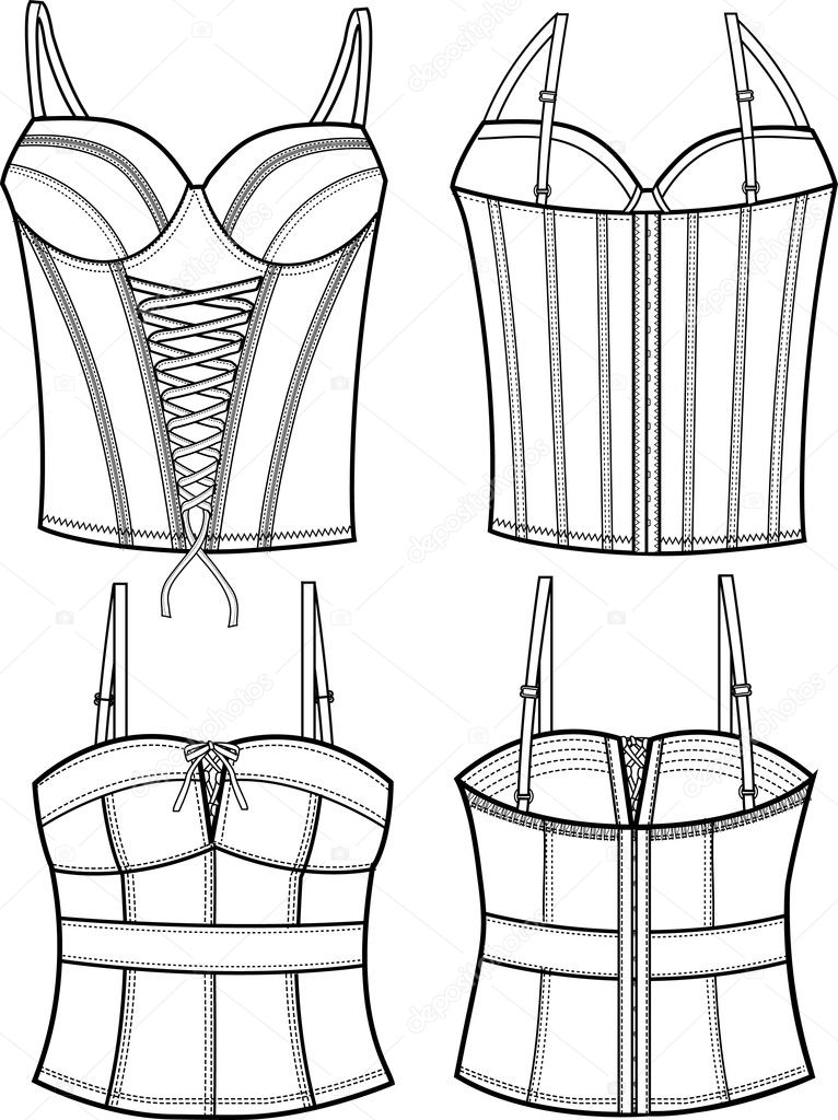 Lady fashion corset — Stock Vector © damidnight #10249775
