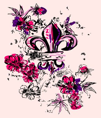 Floral emblem clipart