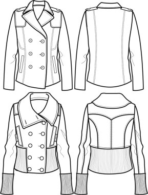 Lady wool jacket clipart