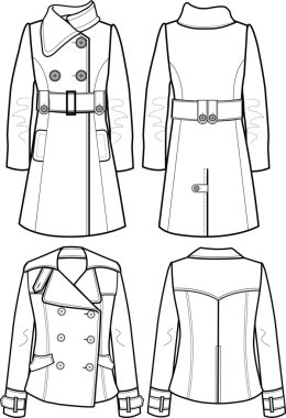 Lady wool jacket clipart