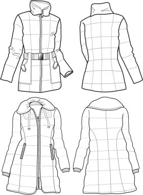 Lady quilted jackets clipart