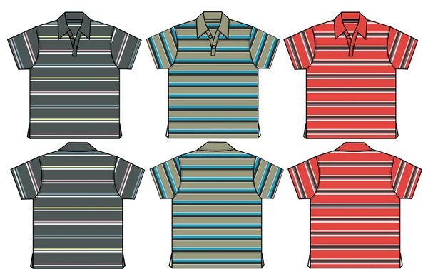 Boy polo shirts in stripe pattern — Stock Vector