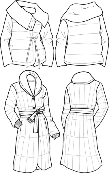 Lady vestes matelassées — Image vectorielle