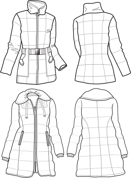 Lady vestes matelassées — Image vectorielle
