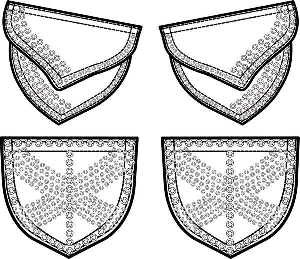 Причудливый дизайн заднего кармана — стоковый вектор