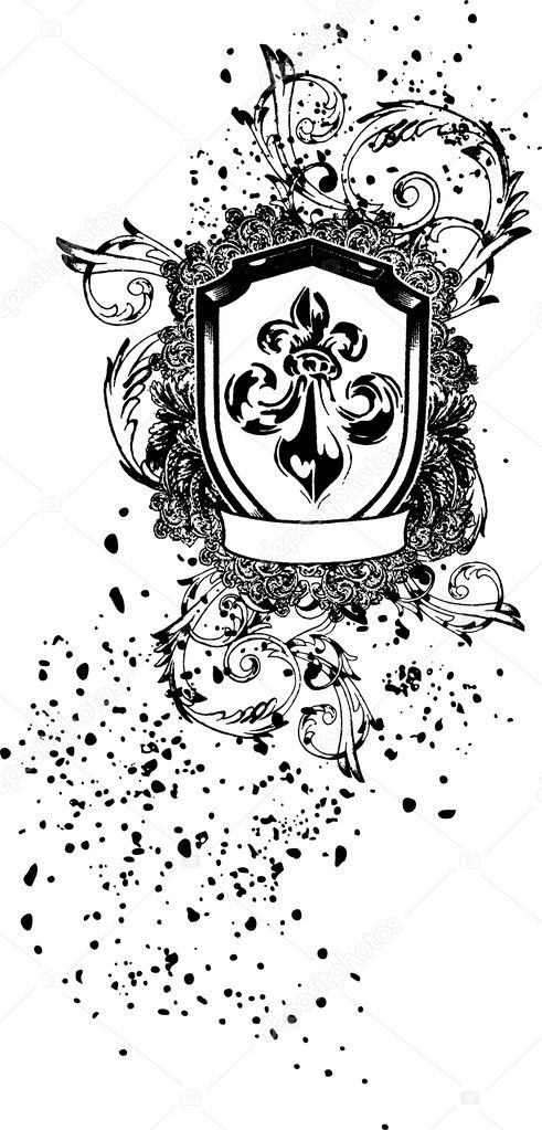 Classic scroll emblem