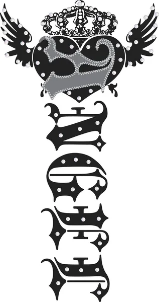 Emblem mit Engelsaufnäher — Stockvektor