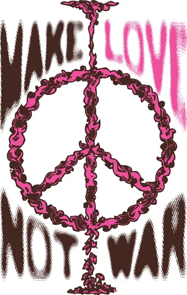 Frieden Krieg Wolke Liebe Poster Logo — Stockvektor