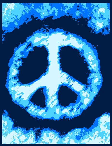 Blauwe wolk met vrede symbool — Stockvector