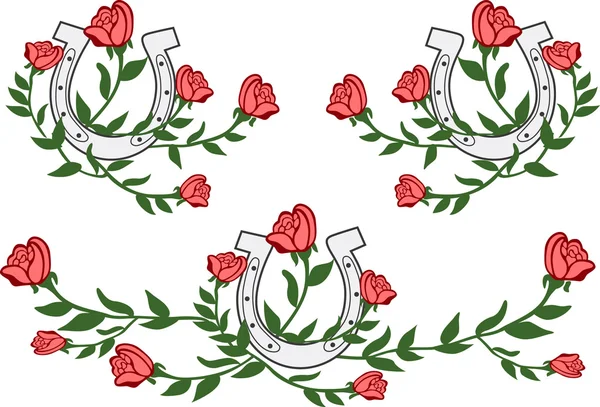 装飾的なバラ要素セット — ストックベクタ