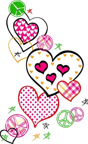 心与和平标志καρδιά και ειρήνη λογότυπο — 图库矢量图片