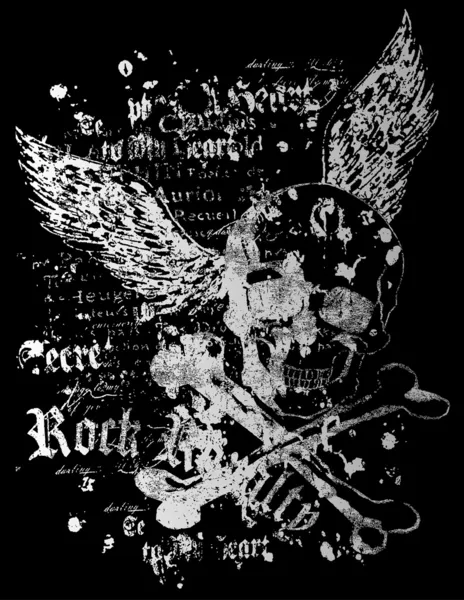 Totenkopf mit Rock-Stil Stockillustration