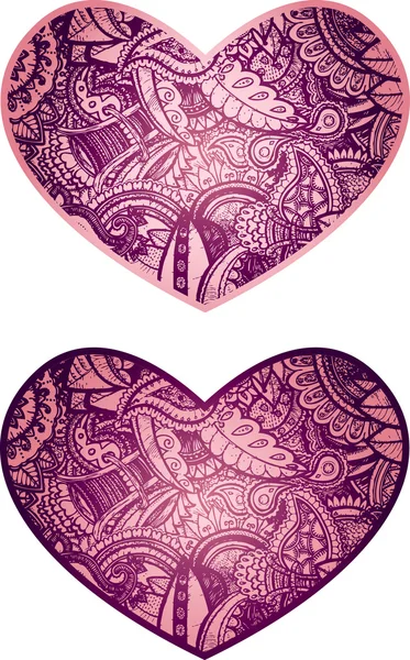 Hjärtat shape-objekt med paisley flower Vektorgrafik