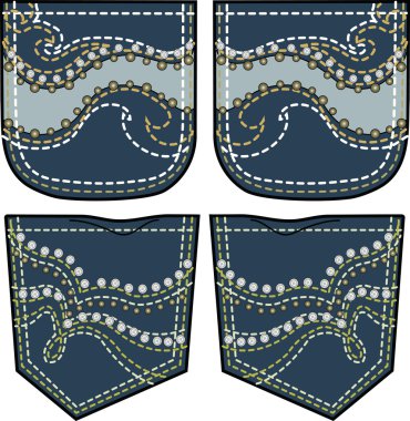 Stone and stitching back pockets clipart