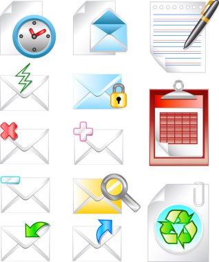 Email internet business icons set clipart