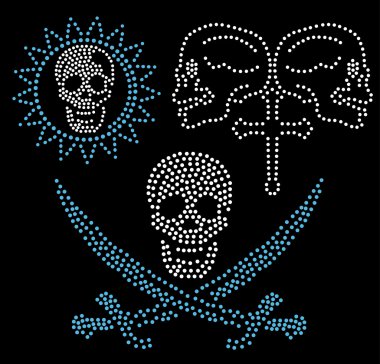 Skull religion beaded artwork clipart