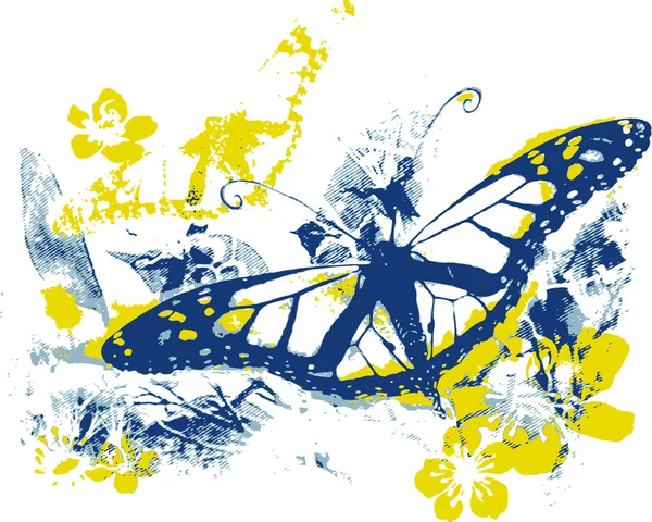 Ilustrasi kupu-kupu yang indah - Stok Vektor