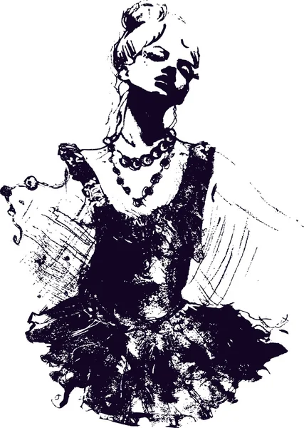 Hermosa ilustración bailarina — Archivo Imágenes Vectoriales
