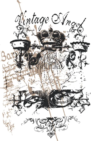 Sztuka heraldycznego Korona teksturowanej tło — Wektor stockowy