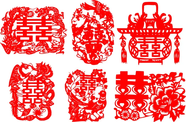 Oriental doble símbolo de felicidad — Archivo Imágenes Vectoriales