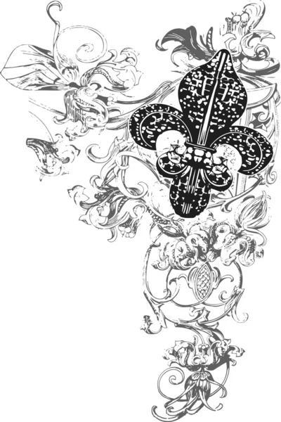 Fleur de lis décoration — Image vectorielle