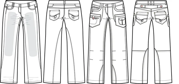 Damer jeans pojkvän — Stock vektor