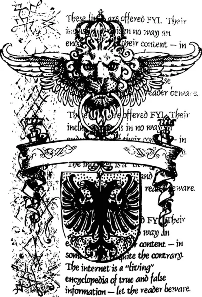Геральдична королівська емблема лева — стоковий вектор