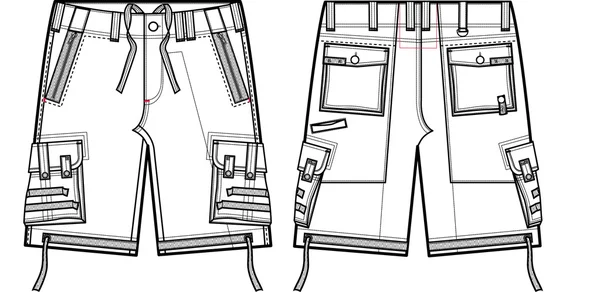 Herren Mode Cargo Shorts — Stockvektor