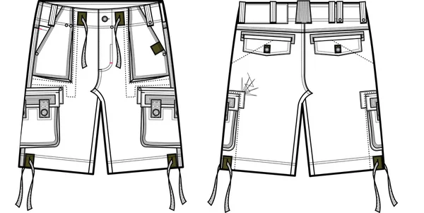 Férfiak divat rakomány rövidnadrág — Stock Vector