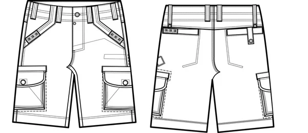 Pantalones cortos de carga de moda para hombres — Archivo Imágenes Vectoriales