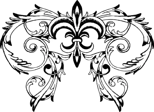 Fleur de lis symbol med scroll bakgrund — Stock vektor