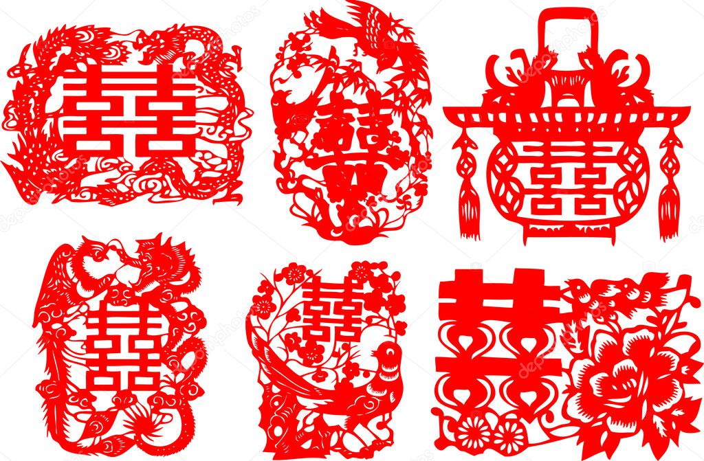Oriental double happiness symbol