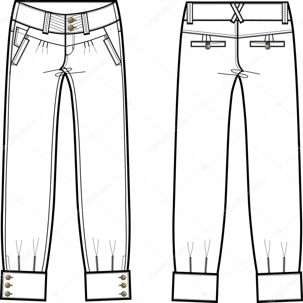 jeans clip art black and white