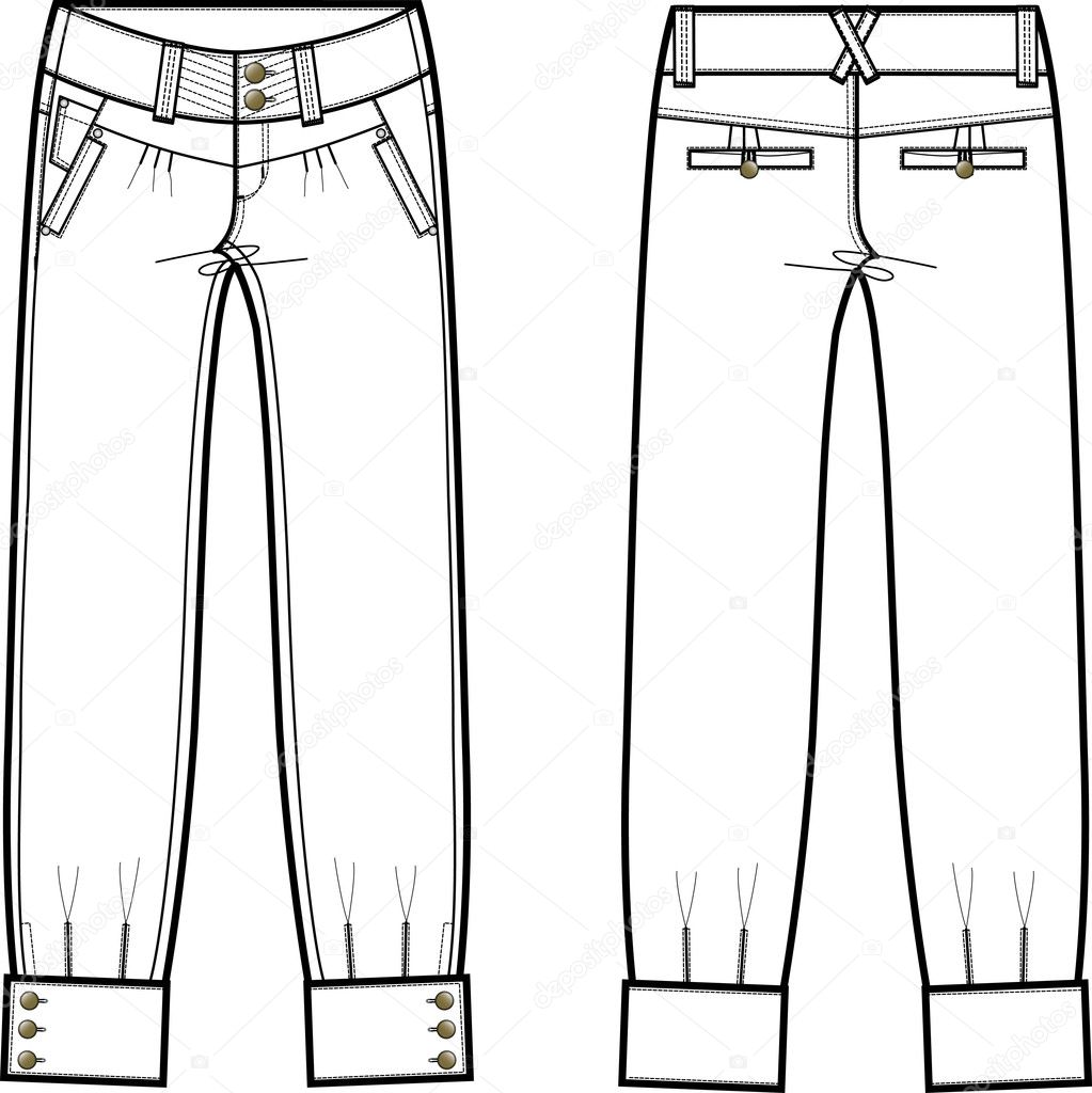 Lady denim jeans with details