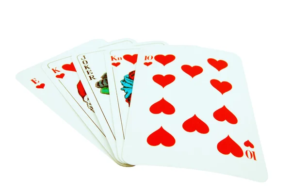 stock image Card Royal flush with joker