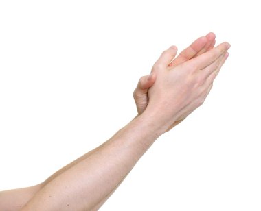 Clapping hands giving applause over a white background clipart