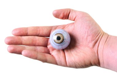 Fake eyeball in palm clipart