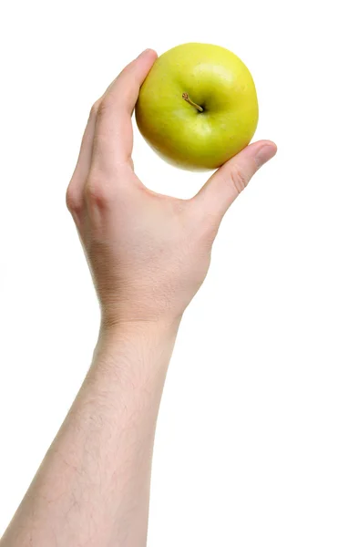 Χέρι εκμετάλλευση μήλο — Φωτογραφία Αρχείου