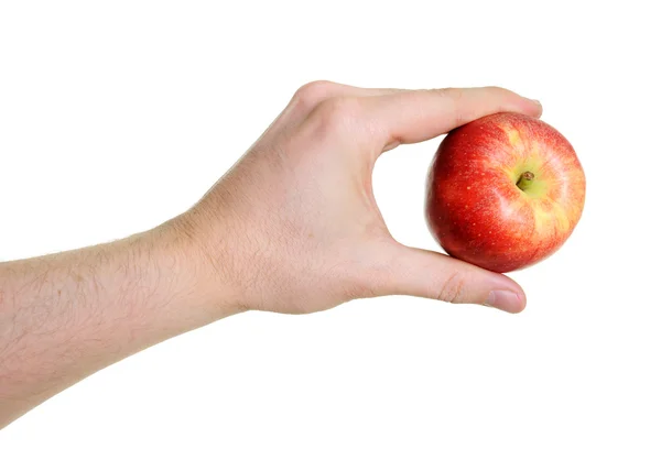 Χέρι εκμετάλλευση κόκκινο μήλο — Φωτογραφία Αρχείου