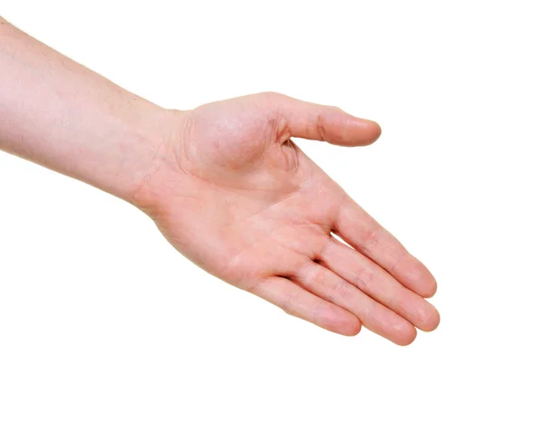 Hand offering handshake isolated on white — Stock Photo, Image