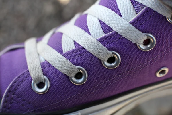 stock image Purple shoe detail