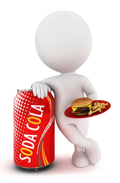 3D beyaz fast food — Stok fotoğraf