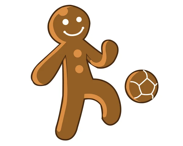 Pan de jengibre Kid Soccer — Vector de stock