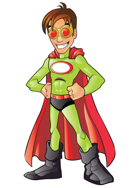 Grüner Superheld — Stockvektor