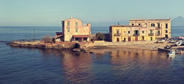 A little town Sant Elia in the coast of Sicily near Palermo. clipart