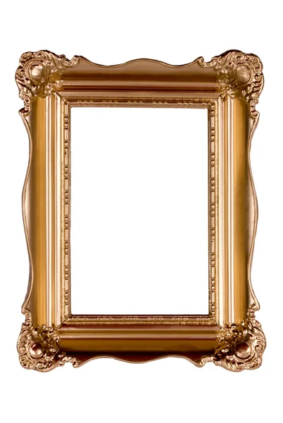 stock image Antique gold picture frame isolated on white