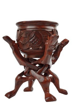 Wooden unity carving and bowl clipart